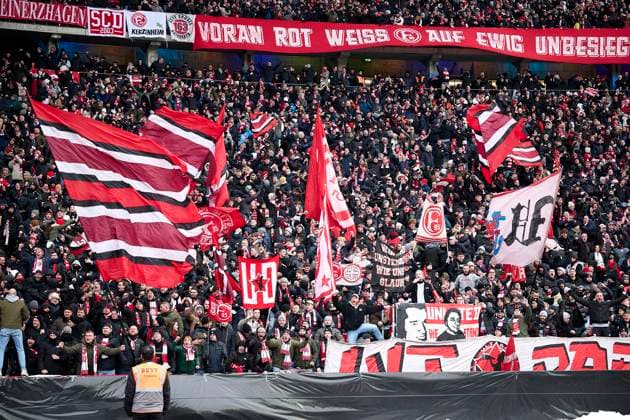 Duesseldorf fans celebrating a goal, GER, Hertha BSC vs Fortuna Duesseldorf, Soccer men, 2 Bundesliga, Season 2023 2024, Matchday 18, 21 01 2024 DFL REGULATIONS PROHIBIT ANY USE OF PHOTOGRAPHS AS IMAGE SEQUENCES AND OR QUASI VIDEO GER, Hertha BSC vs Fortuna Duesseldorf, Soccer men, 2 Bundesliga, Season 2023 2024, Matchday 18, 21 01 2024 Berlin Copyright: xEibner-Pressefotox xClaudiusxRauchx EP_CRH