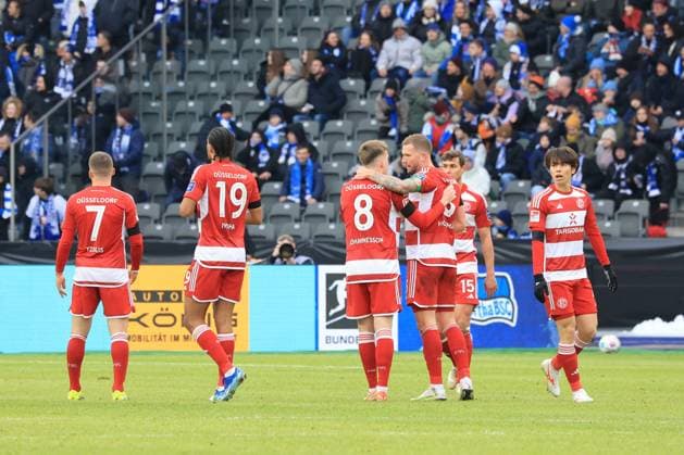 DEU, DFL, 2 FBL, Hertha BSC vs Fortuna Duesseldorf, 21 01 2024, Berliner Olympiastadion, Berlin, DEU, DFL, 2 FBL, Hertha BSC vs Fortuna Duesseldorf, in the picture after the 1 1 by Isak Bergmann Johannesson Fortuna Duesseldorf 8 DFL regulations prohibit any use of Photographs as image sequences and or quasi video Foto Juergen Engler nordphoto GmbH nordphotoxGmbHx xEngler nph00076