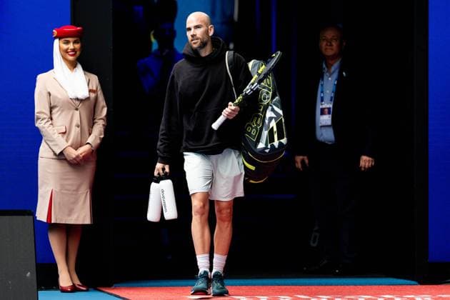 Novak Djokovic (SRB) Adrian Mannarino (FRA) TENNIS : Open Australie 2024 - Melbourne - 21 01 2024 VirginieBouyer Panoramic 