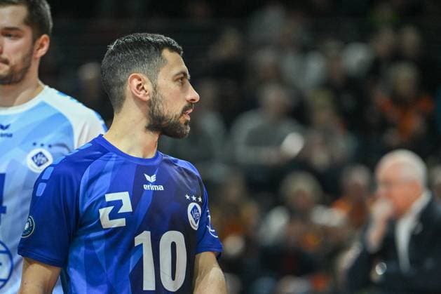 Berlin, Germany January 21, 2024 1 VBL 2023 2024 Berlin Recycling Volleys vs VfB Friedrichshafen In the picture Nikola Pekovic VfB Friedrichshafen disappointed Copyright: xFotostandx xReuhlx
