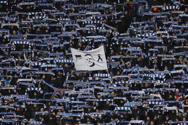 Hertha Fans, Germany, Berlin, Olympiastadion, Football, Men, Season 2023 2024, 2 Bundesliga 18 Matchday , Hertha BSC Fortuna Düsseldorf, Memorial to the late President Kay Bernstein Hertha BSC