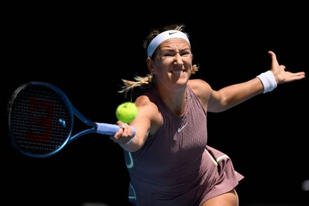 TENNIS AUSTRALIAN OPEN, Victoria Azarenka of Belarus in action during her 4th round match against Dayana Yastremska of Ukraine on Day 8 of the 2024 Australian Open at Melbourne Park in Melbourne, Monday, January 22, 2024. ( NO ARCHIVING, EDITORIAL USE ONLY, NO USE IN BOOKS WITHOUT CONSENT MELBOURNE VICTORIA AUSTRALIA  Copyright: xJOELxCARRETTx 20240122001892077699