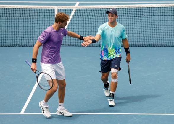 Yannick Hanfmann Dominik Koepfer, Mens DoublesAustralian Open 2024, Melbourne Park, Melbourne, Victoria, Australia Copyright: xJuergenxHasenkopfx