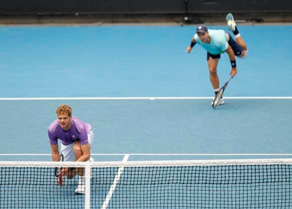 Yannick Hanfmann Dominik Koepfer, Mens DoublesAustralian Open 2024, Melbourne Park, Melbourne, Victoria, Australia Copyright: xJuergenxHasenkopfx