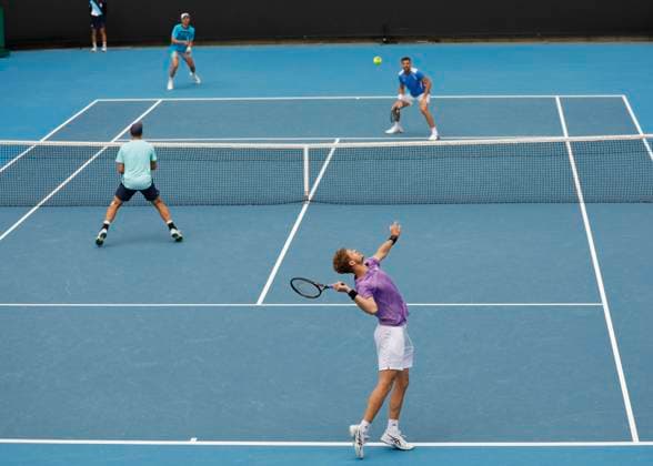 Yannick Hanfmann Dominik Koepfer, Mens DoublesAustralian Open 2024, Melbourne Park, Melbourne, Victoria, Australia Copyright: xJuergenxHasenkopfx