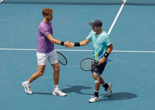 Yannick Hanfmann Dominik Koepfer, Mens DoublesAustralian Open 2024, Melbourne Park, Melbourne, Victoria, Australia Copyright: xJuergenxHasenkopfx