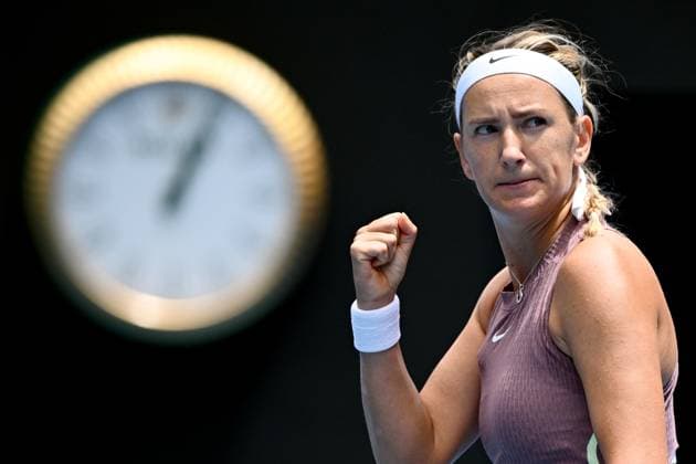 TENNIS AUSTRALIAN OPEN, Victoria Azarenka of Belarus reacts during her 4th round match against Dayana Yastremska of Ukraine on Day 9 of the 2024 Australian Open at Melbourne Park in Melbourne, Monday, January 22, 2024. ( NO ARCHIVING, EDITORIAL USE ONLY, NO USE IN BOOKS WITHOUT CONSENT MELBOURNE VICTORIA AUSTRALIA  Copyright: xJOELxCARRETTx 20240122001892090034