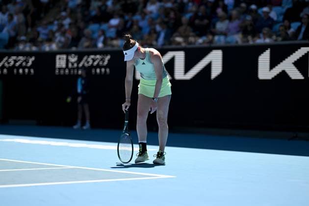 TENNIS AUSTRALIAN OPEN, Elina Svitolina of Ukraine during her 4th round match against Linda Noskova of Czech Republic on Day 9 of the 2024 Australian Open at Melbourne Park in Melbourne, Monday, January 22, 2024. ( NO ARCHIVING, EDITORIAL USE ONLY, NO USE IN BOOKS WITHOUT CONSENT MELBOURNE VICTORIA AUSTRALIA  Copyright: xLUKASxCOCHx 20240122001892109384