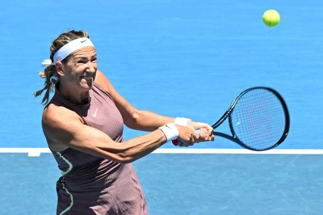 January 22, 2024: 18th seed VICTORIA AZARENKA of Belarus in action against DAYANA YASTREMSKA of Ukraine on Rod Laver Arena in a Women s Singles 4th round match on day 9 of the 2024 Australian Open in Melbourne, Australia. Cal Media USA - ZUMAc04_ 20240122_faf_c04_001 Copyright: xSydneyxLowx