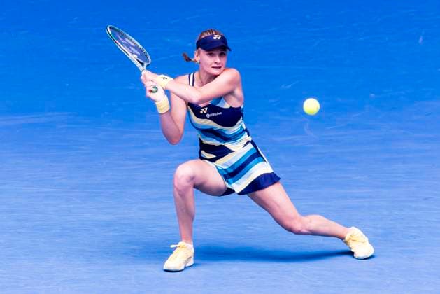 MELBOURNE, VIC - JANUARY 22: Dayana Yastremska of Ukraine in action during the 4th round of the 2024 Australian Open on January 22 2024, at Melbourne Park in Melbourne, Australia. (Photo by Jason Heidrich Icon Sportswire) TENNIS: JAN 22 Australian Open EDITORIAL USE ONLY Icon240122021