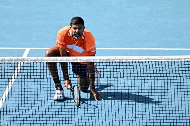 TENNIS AUSTRALIAN OPEN, Rohan Bopanna of India in action during his 3rd round mens doubles match with Matthew Ebden of Australia against Wesley Koolhof of Netherlands and Nikola Mektic of Croatia on Day 9 of the 2024 Australian Open at Melbourne Park in Melbourne, Monday, January 22, 2024. ( NO ARCHIVING, EDITORIAL USE ONLY, NO USE IN BOOKS WITHOUT CONSENT MELBOURNE VICTORIA AUSTRALIA  Copyright: xLUKASxCOCHx 20240122001892161286