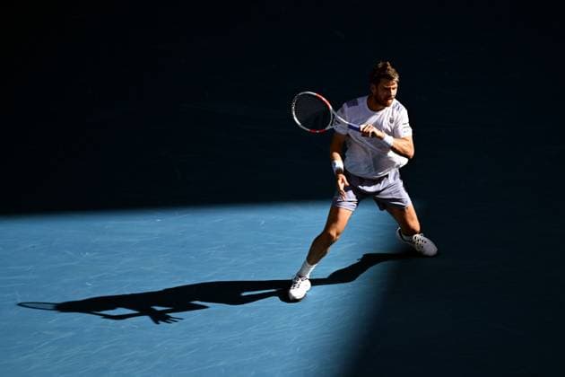 TENNIS AUSTRALIAN OPEN, Cameron Norrie of United Kingdom in action during his 4th round match against Alexander Zverev of Germany on Day 9 of the 2024 Australian Open at Melbourne Park in Melbourne, Monday, January 22, 2024. ( NO ARCHIVING, EDITORIAL USE ONLY, NO USE IN BOOKS WITHOUT CONSENT MELBOURNE VICTORIA AUSTRALIA  Copyright: xLUKASxCOCHx 20240122001892165520