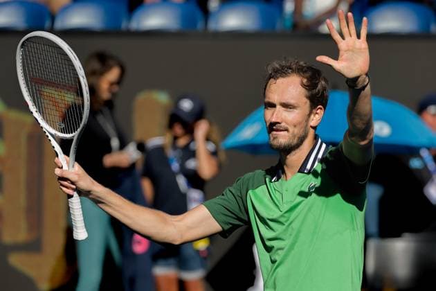January 22, 2024: 3rd seed DANIIL MEDVEDEV of the Russian Federation celebrates after defeating NUNO BORGES of Poland on Rod Laver Arena in a Men s Singles 4th round match on day 9 of the 2024 Australian Open in Melbourne, Australia. Cal Media USA - ZUMAc04_ 20240122_faf_c04_010 Copyright: xSydneyxLowx