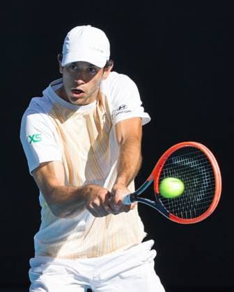 January 22, 2024: NUNO BORGES of Poland in action against 3rd seed DANIIL MEDVEDEV of the Russian Federation on Rod Laver Arena in a Men s Singles 4th round match on day 9 of the 2024 Australian Open in Melbourne, Australia. Cal Media USA - ZUMAc04_ 20240122_faf_c04_017 Copyright: xSydneyxLowx