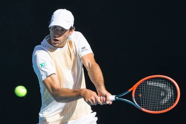 Tennis 2024: Australian Open Day 9 January 22, 2024: NUNO BORGES of Poland in action against 3rd seed DANIIL MEDVEDEV of the Russian Federation on Rod Laver Arena in a Men s Singles 4th round match on day 9 of the 2024 Australian Open in Melbourne, Australia. Sydney Low Cal Media(Credit Image: Â Sydney Low Cal Sport Media) California USA EDITORIAL USE ONLY Copyright: xx ZUMA-20240122_faf_c04_018.jpg SydneyxLowx csmphotothree225888