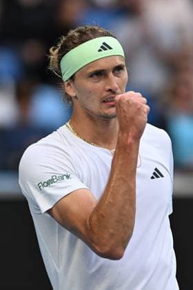 TENNIS AUSTRALIAN OPEN, Alexander Zverev of Germany reacts during his 4th round match against Cameron Norrie of United Kingdom on Day 9 of the 2024 Australian Open at Melbourne Park in Melbourne, Monday, January 22, 2024. ( NO ARCHIVING, EDITORIAL USE ONLY, NO USE IN BOOKS WITHOUT CONSENT MELBOURNE VICTORIA AUSTRALIA  Copyright: xLUKASxCOCHx 20240122001892179092