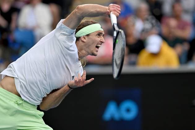 TENNIS AUSTRALIAN OPEN, Alexander Zverev of Germany in action during his 4th round match against Cameron Norrie of United Kingdom on Day 9 of the 2024 Australian Open at Melbourne Park in Melbourne, Monday, January 22, 2024. ( NO ARCHIVING, EDITORIAL USE ONLY, NO USE IN BOOKS WITHOUT CONSENT MELBOURNE VICTORIA AUSTRALIA  Copyright: xLUKASxCOCHx 20240122001892179134