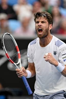 TENNIS AUSTRALIAN OPEN, Cameron Norrie of United Kingdom celebrates taking the 4th set during his 4th round match against Alexander Zverev of Germany on Day 9 of the 2024 Australian Open at Melbourne Park in Melbourne, Monday, January 22, 2024. ( NO ARCHIVING, EDITORIAL USE ONLY, NO USE IN BOOKS WITHOUT CONSENT MELBOURNE VICTORIA AUSTRALIA  Copyright: xLUKASxCOCHx 20240122001892183850