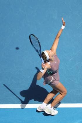 Victoria Azarenka, BLR, during fourth round of 2024 Australian Open in Melbourne, 22 01 2023