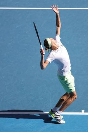 Alexander Zverev, GER, during fourth round of 2024 Australian Open in Melbourne, 22 01 2023