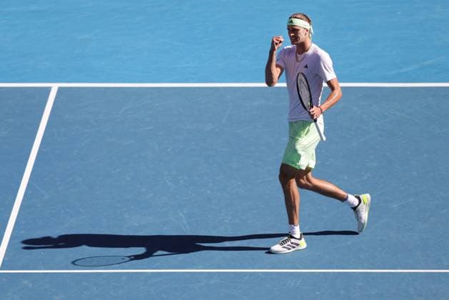 Alexander Zverev, GER, during fourth round of 2024 Australian Open in Melbourne, 22 01 2023