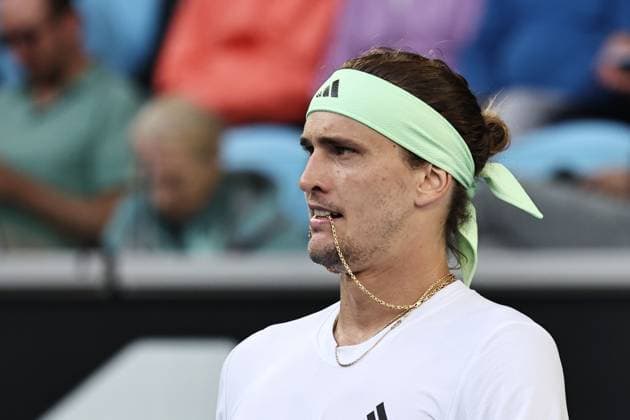 Alexander Zverev, GER, during fourth round of 2024 Australian Open in Melbourne, 22 01 2023