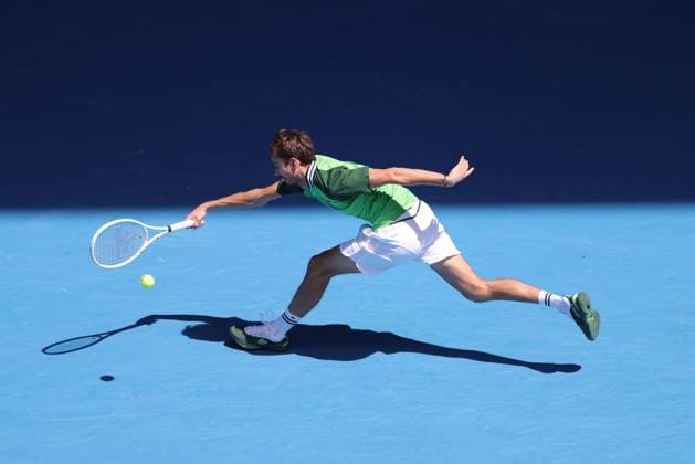 Daniil Medvedev, RUS, during fourth round of 2024 Australian Open in Melbourne, 22 01 2023
