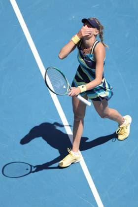 Dayana Yastremska, UKR, during fourth round of 2024 Australian Open in Melbourne, 22 01 2023