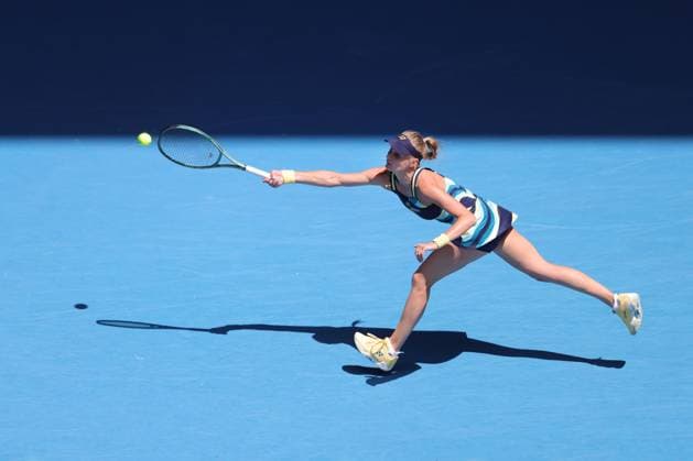 Dayana Yastremska, UKR, during fourth round of 2024 Australian Open in Melbourne, 22 01 2023
