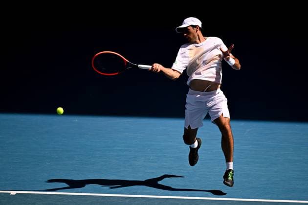 Nuno Borges (POR) during his fourth round match Australian Open, Day Nine, Tennis, Melbourne Park, Melbourne, Australia - 22 Jan 2024  Copyright: xJamesxGourley Shutterstockx 14306291bz