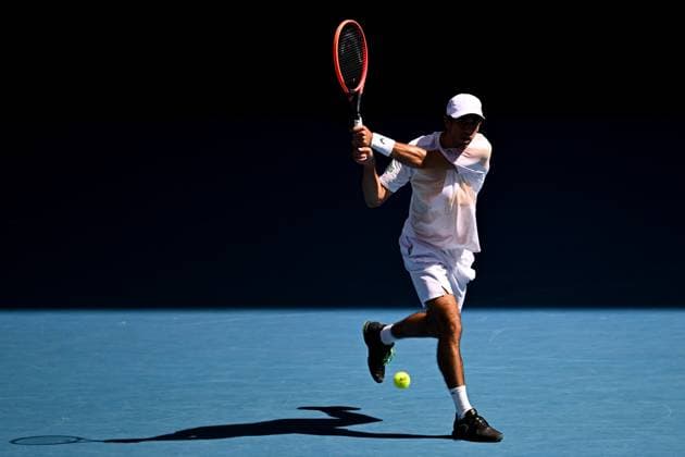 Nuno Borges (POR) during his fourth round match Australian Open, Day Nine, Tennis, Melbourne Park, Melbourne, Australia - 22 Jan 2024  Copyright: xJamesxGourley Shutterstockx 14306291bx