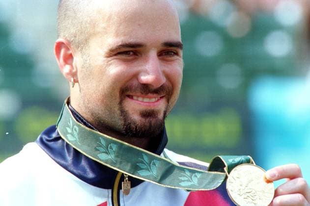 Andre Kirk Agassi is an American former world No. 1 tennis player.The high point for Agassi was winning the men s singles gold medal at the Olympic Games, Olympische Spiele, Olympia, OS in Atlanta, beating Sergi Bruguera of Spain in the final. 