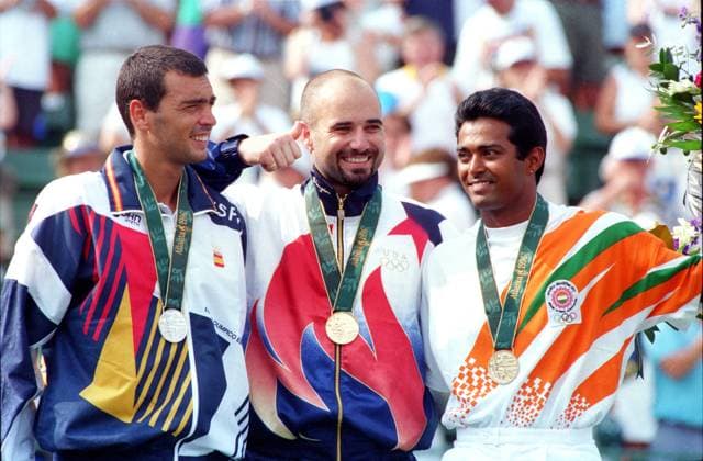 Andre Kirk Agassi is an American former world No. 1 tennis player.The high point for Agassi was winning the men s singles gold medal at the Olympic Games, Olympische Spiele, Olympia, OS in Atlanta, beating Sergi Bruguera of Spain in the final. 