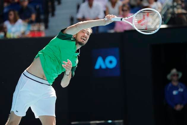 January 22, 2024, Melbourne, Victoria, Australia: Daniil Medvedev in action during their round four singles match against Nuno Borges (POR) on day 9 of the 2024 Australian Open at Melbourne Park on January 22, 2024 in Melbourne, Australia. Melbourne Australia - ZUMAl131 20240122_zsp_l131_017 Copyright: xCiroxDexLucax