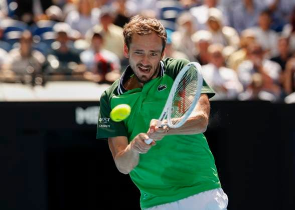 Daniil Medvedev, Australian Open 2024, Melbourne Park, Melbourne, Victoria, Australia Copyright: xJuergenxHasenkopfx