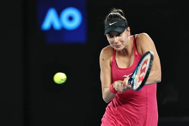 Oceane Dodin, FRA, during fourth round of 2024 Australian Open in Melbourne, 22 01 2023