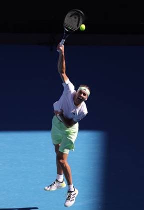 Alexander Zverev, GER, during fourth round of 2024 Australian Open in Melbourne, 22 01 2023