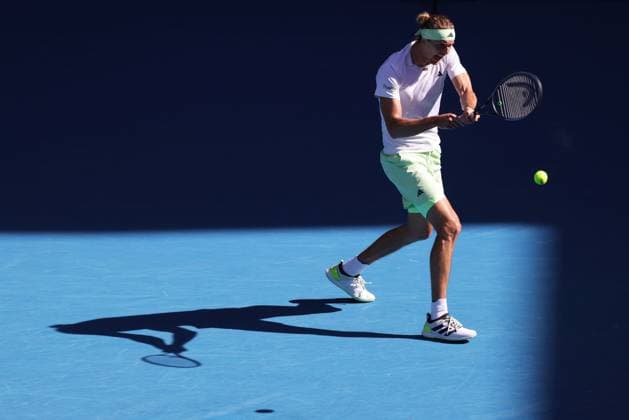 Alexander Zverev, GER, during fourth round of 2024 Australian Open in Melbourne, 22 01 2023