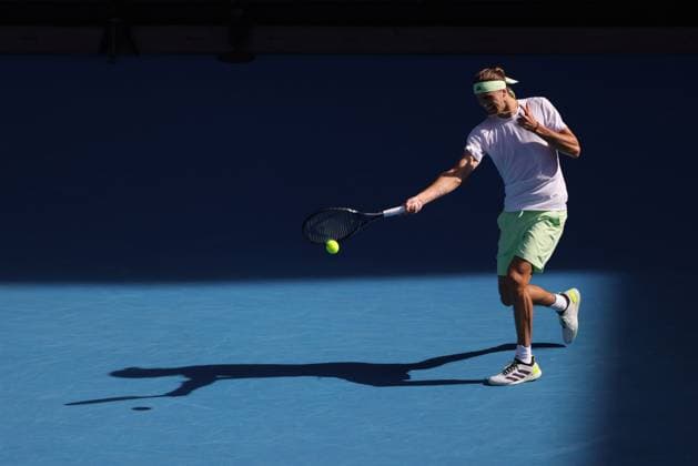 Alexander Zverev, GER, during fourth round of 2024 Australian Open in Melbourne, 22 01 2023