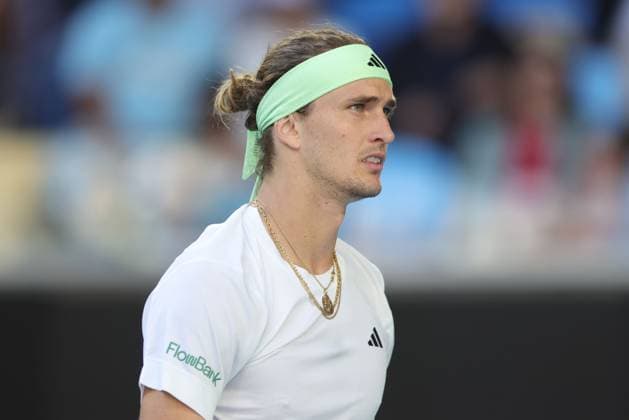 Alexander Zverev, GER, during fourth round of 2024 Australian Open in Melbourne, 22 01 2023