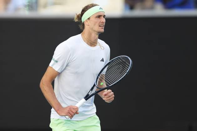 Alexander Zverev, GER, during fourth round of 2024 Australian Open in Melbourne, 22 01 2023