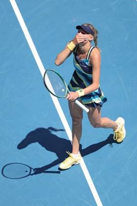 Dayana Yastremska, UKR, during fourth round of 2024 Australian Open in Melbourne, 22 01 2023