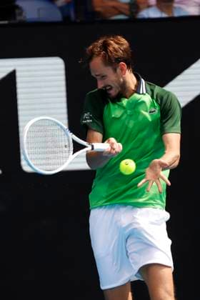 22nd January 2024; Melbourne Park, Melbourne, Victoria, Australia; Australian Open Tennis Championship Day 9; Daniil Medvedev in action during the round four singles match against Nuno Borges (POR)  ActionPlus12600665 NaFoto