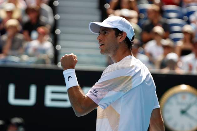 22nd January 2024; Melbourne Park, Melbourne, Victoria, Australia; Australian Open Tennis Championship Day 9; Nuno Borges (POR) in action during the round four singles match against Daniil Medvedev  ActionPlus12600668 NaFoto