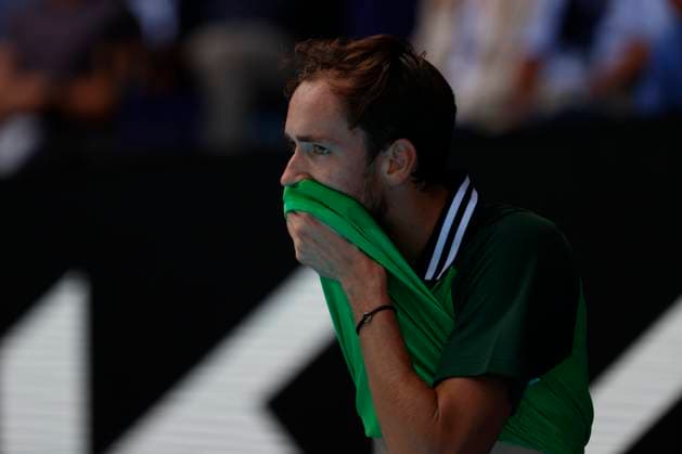 22nd January 2024; Melbourne Park, Melbourne, Victoria, Australia; Australian Open Tennis Championship Day 9; Daniil Medvedev in action during the round four singles match against Nuno Borges (POR)  ActionPlus12600672 NaFoto