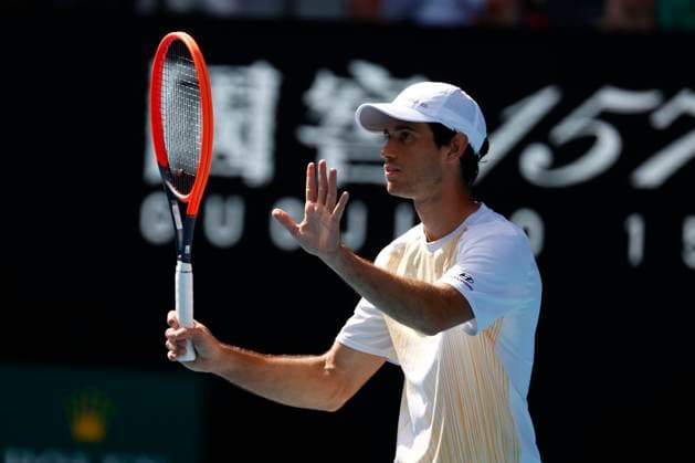 22nd January 2024; Melbourne Park, Melbourne, Victoria, Australia; Australian Open Tennis Championship Day 9; Nuno Borges (POR) in action during the round four singles match against Daniil Medvedev  ActionPlus12600677 NaFoto