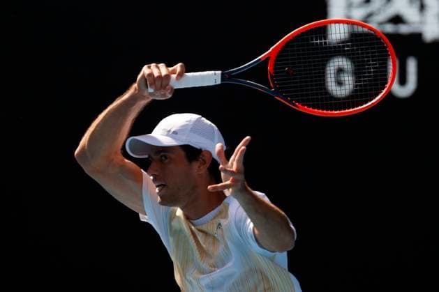 22nd January 2024; Melbourne Park, Melbourne, Victoria, Australia; Australian Open Tennis Championship Day 9; Nuno Borges (POR) in action during the round four singles match against Daniil Medvedev  ActionPlus12600678 NaFoto