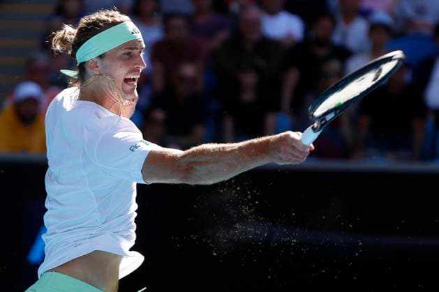 22nd January 2024; Melbourne Park, Melbourne, Victoria, Australia; Australian Open Tennis Championship Day 9; Alexander Zverev (GER) in action during the round four singles match against Cameron Norrie (GBR)  ActionPlus12600680 NaFoto