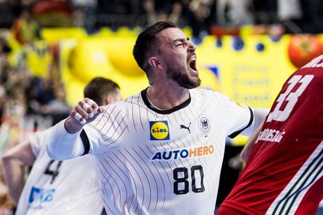 MENS EHF EURO 2024 Germany Hungary 22 01 2024 Jannik Kohlbacher Germany, 80 cheers MENS EHF EURO 2024 Germany Hungary LANXESS arena, Cologne on 22 01 2024 Copyright: xBEAUTIFULxSPORTS Wunderlx
