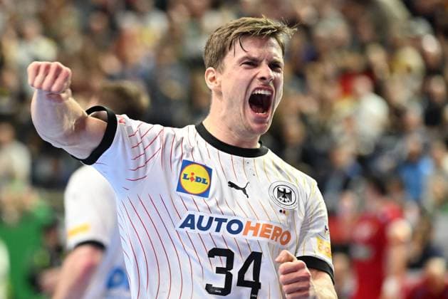 Koln, Germany, 220124. Lanxess Arena. EHF EURO 2024. Germany - Hungary, third match of the second round of the European Handball Championship, group I. In the photo: Rune Dahmke. Photo: Ante Cizmic CROPIX Hrvatska Copyright: xxAntexCizmicx njemacka_madjarska25-220124